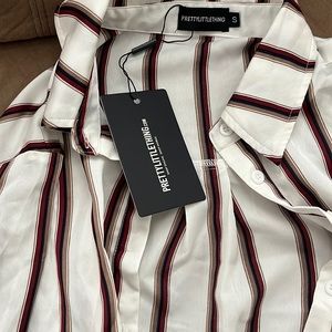 White satin striped shirt
